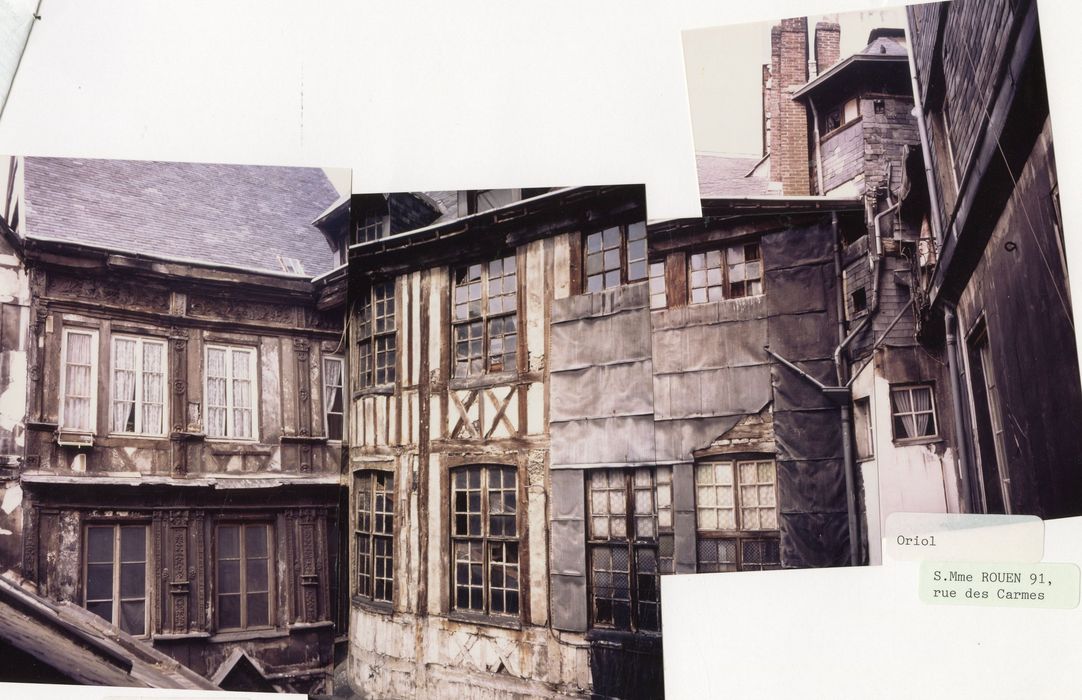 corps de logis, façades sur cour, vue partielle