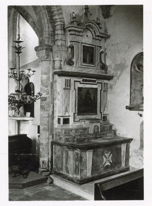 autel latéral sud retable Saint-Gilles, tableaux : Saint Gilles et Saint Eutrope