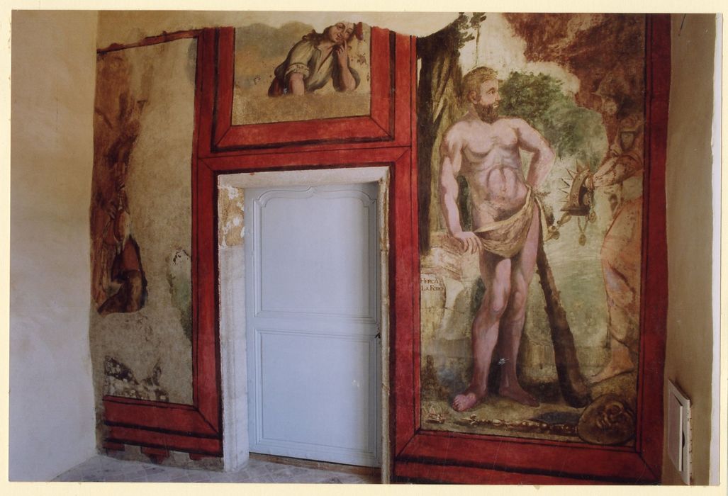 aile sud, 1er étage, chambre d’Hercule, peinture monumentale