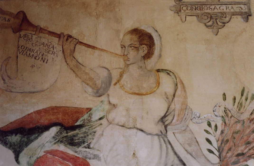 aile sud, 1er étage, chambre aux allégories, peinture monumentale