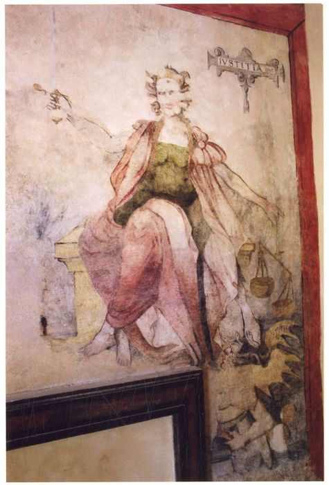 aile sud, 1er étage, chambre aux allégories, peinture monumentale