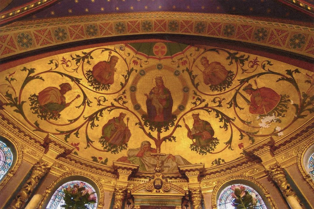 peinture monumentale de la voûte de l’abside : Arbre de Jessé (photocopie numérisée)