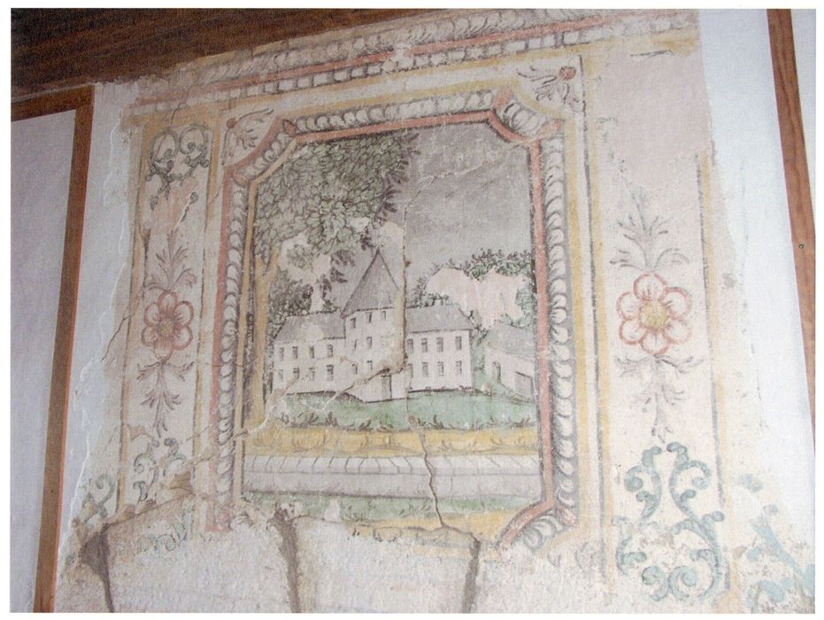 1er étage, pièce est, peinture monumentale, vue partielle