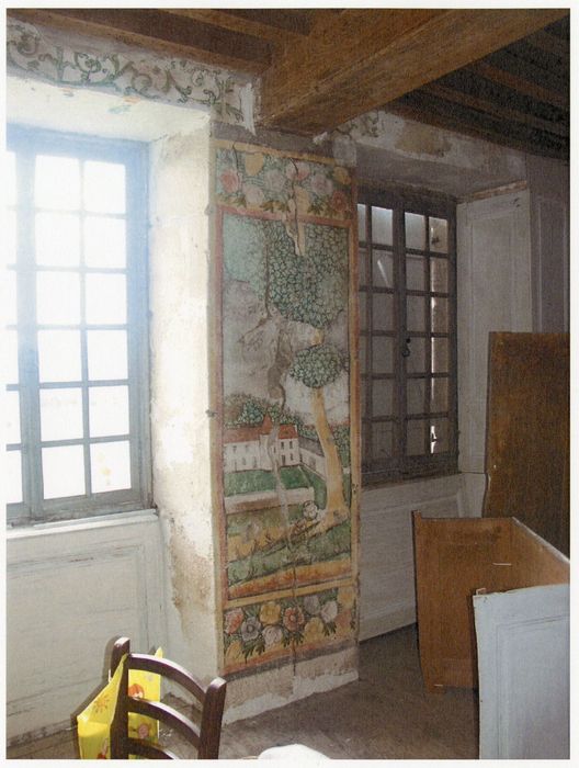 1er étage, pièce est, peinture monumentale, vue partielle