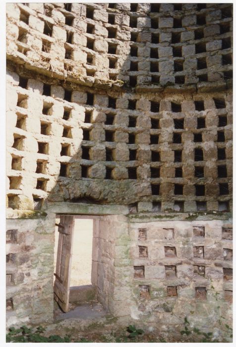 pigeonnier, détail des trous de boulins