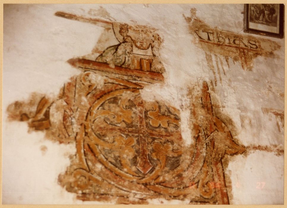 peinture monumentale, détail d’une croix de consécration