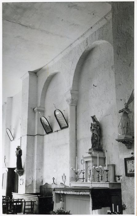 nef, mur gouttereau nord