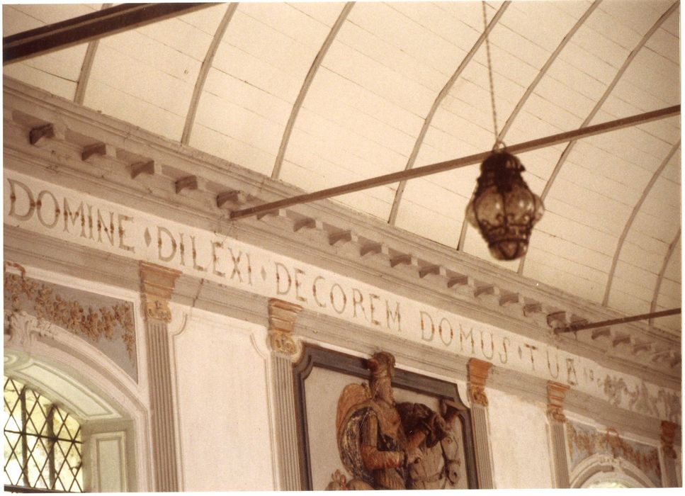 nef, mur gouttereau nord, détail des décors