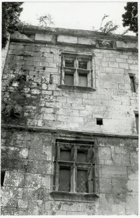 façade latérale nord, détail de deux baies