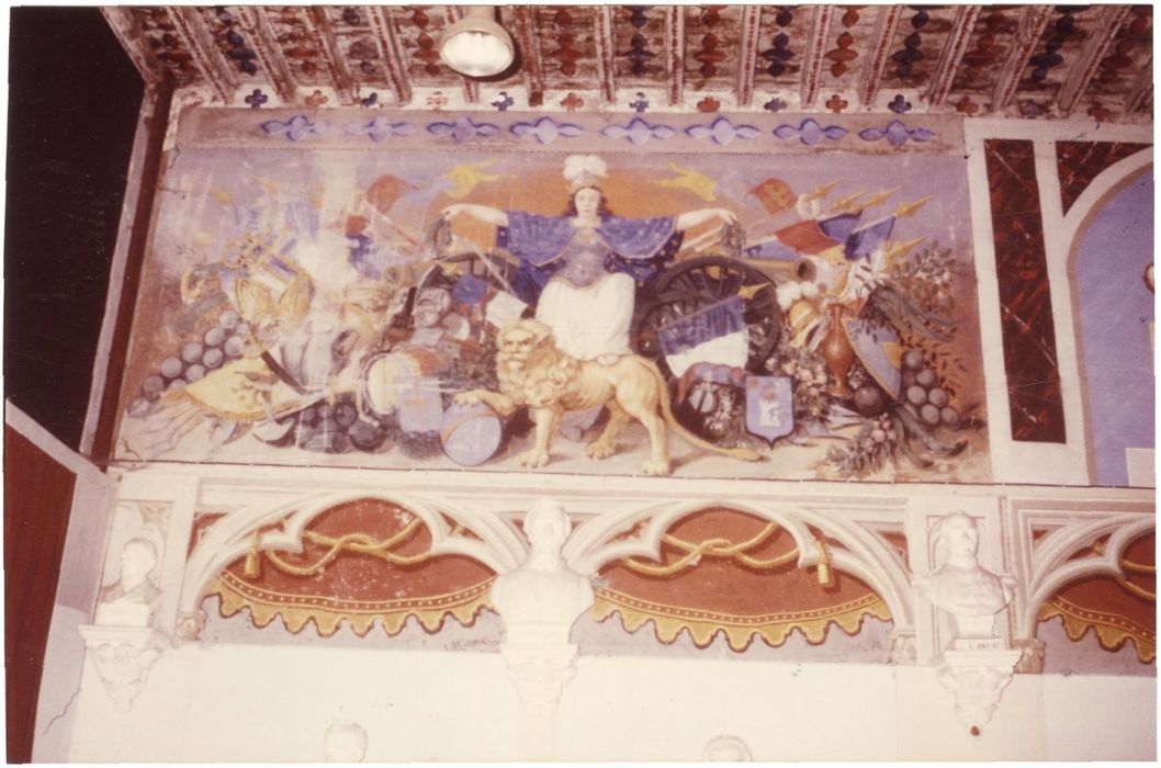 salle des Bustes, peintures monumentales, vue partielle