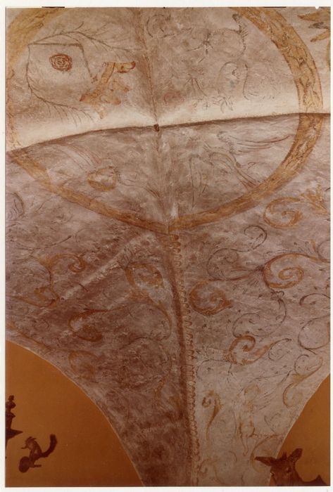 ancien parloir, peinture monumentale du plafond, vue partielle