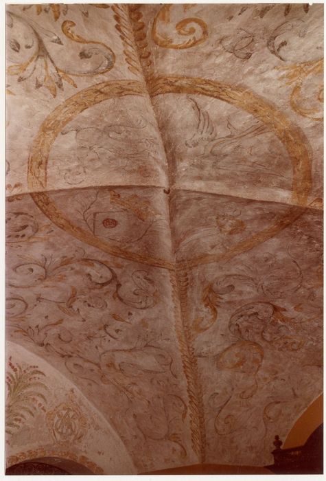 ancien parloir, peinture monumentale du plafond, vue partielle