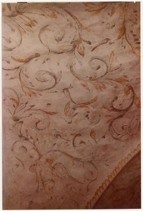 ancien parloir, peinture monumentale du plafond, détail