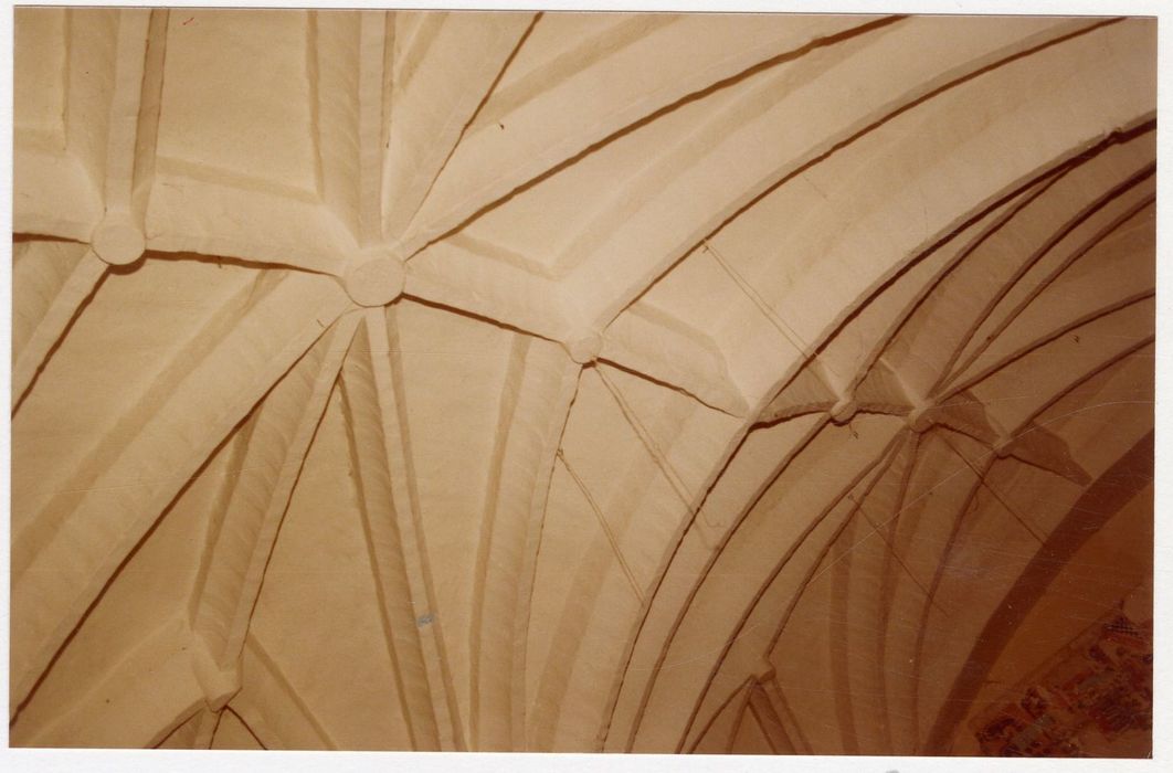 rez-de-chaussée, grande salle, vue partielle des voûtes