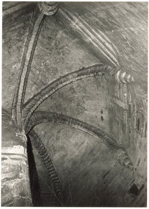 tourelle d’escalier, voûte sommitale, vue partielle