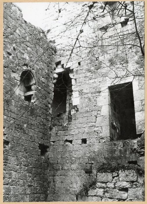 vue partielle des vestiges, élévations internes, vue partielle