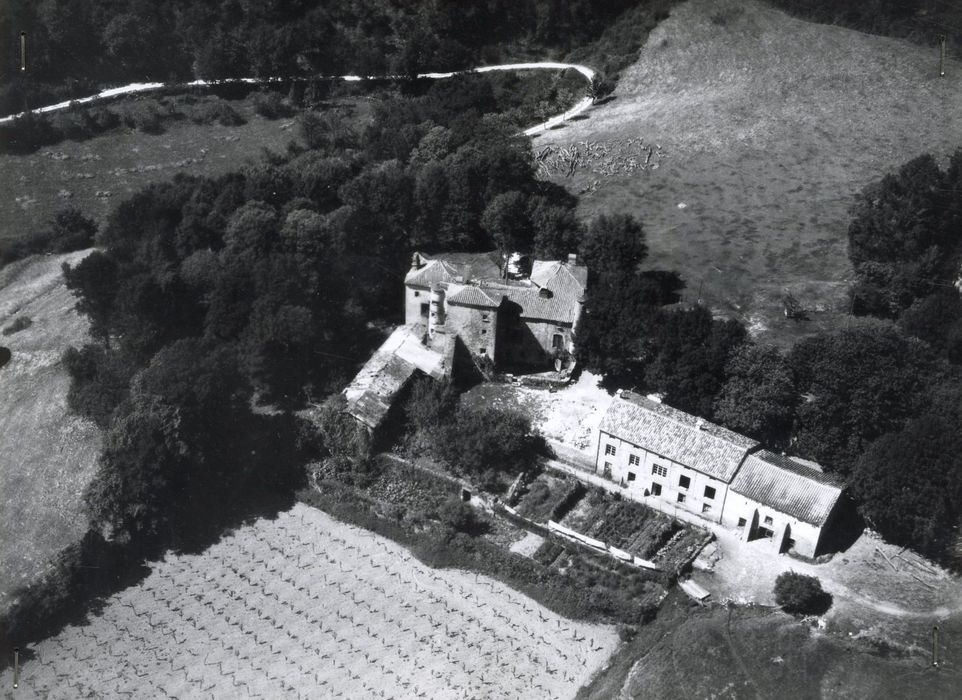 vue aérienne du château dans son environnement