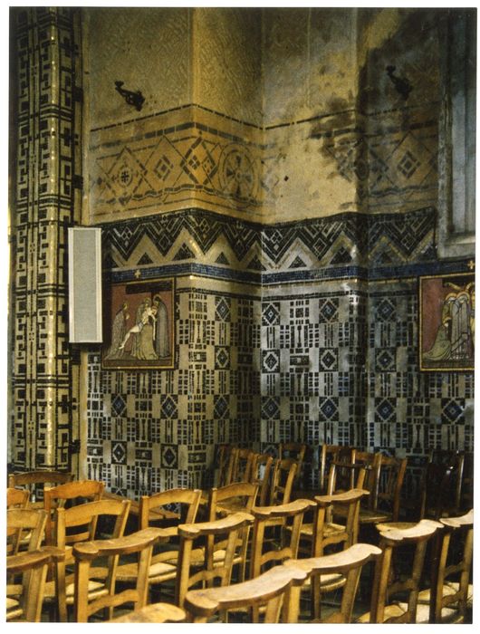 mur gouttereau sud, vue partielle des mosaïques