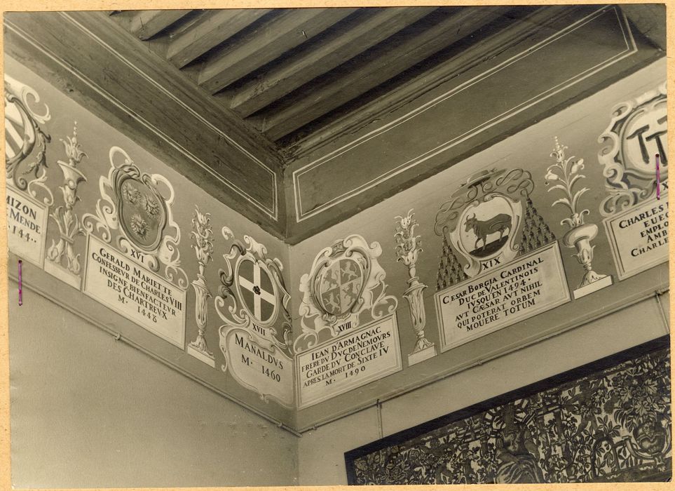 pièce non localisée, détail du décor peint