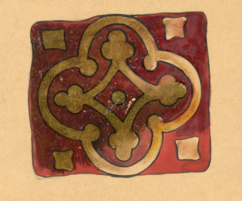 carreau de pavement (dessin : aquarelle sur papier)