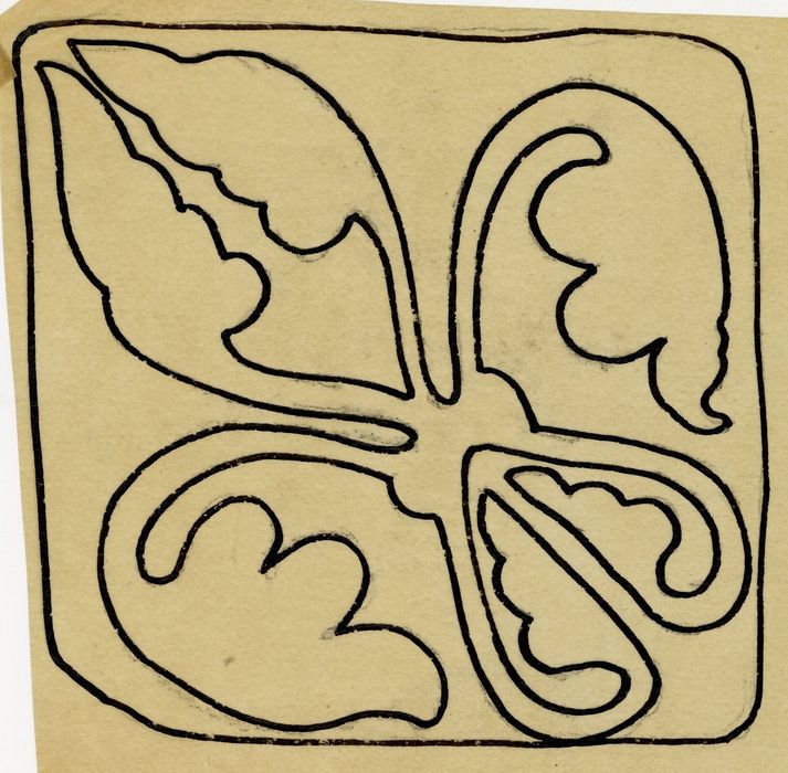 relevé d’un carreau de pavement (dessin : encre sur calque)