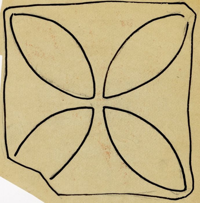 relevé d’un carreau de pavement (dessin : encre sur calque)