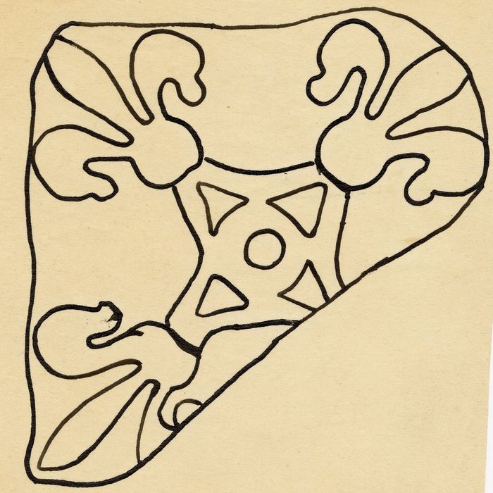 relevé d’un carreau de pavement (dessin : encre sur papier)