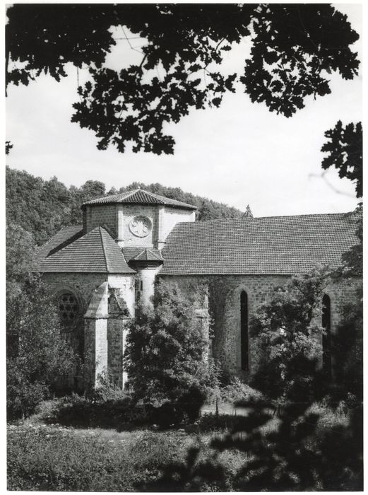 église abbatiale, façade latérale sud, vue partielle