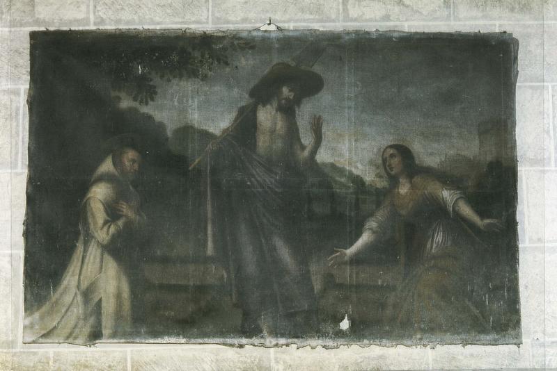 Tableau : Le Christ ressuscité apparaissant à Marie-Madeleine et à saint Bruno en prière