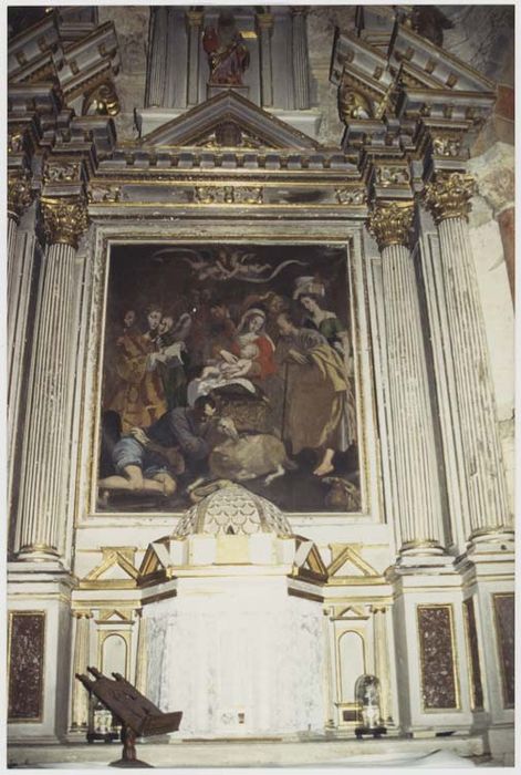 retable et tabernacle du maître-autel et tableau : Adoration des bergers