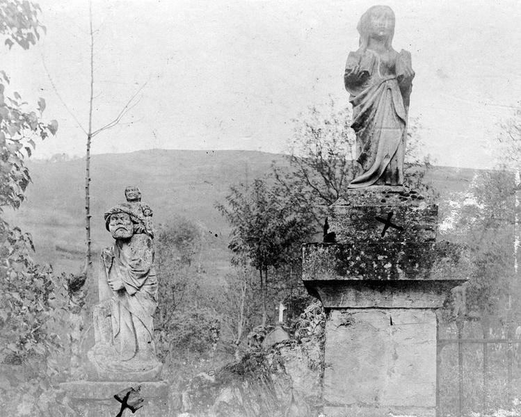 statuettes : Sainte Madeleine, saint Christophe, vue générale