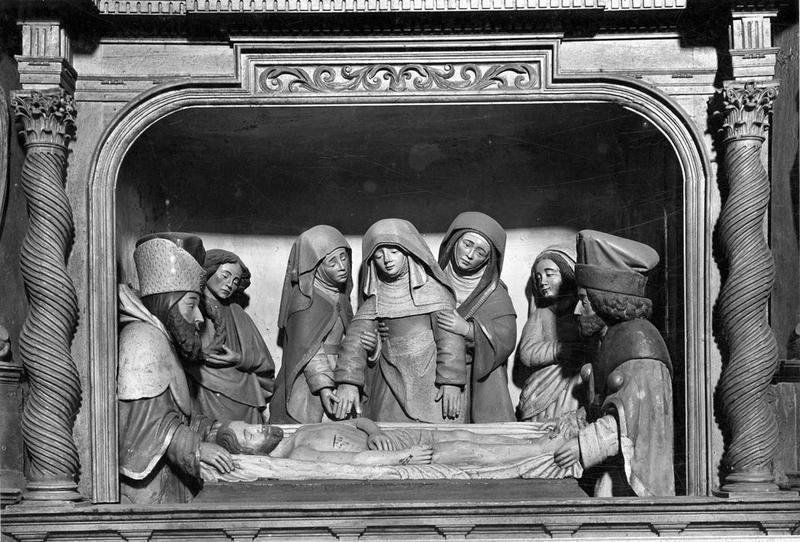 groupe sculpté : la Mise au tombeau, vue générale