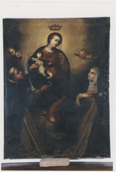 tableau : Saint Simon Stock recevant le scapulaire, et une sainte carmélite - © Ministère de la Culture (France), Médiathèque du patrimoine et de la photographie, diffusion GrandPalaisRmn Photo