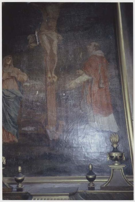 tableau : Christ en croix entre la Vierge et saint Vincent, détail