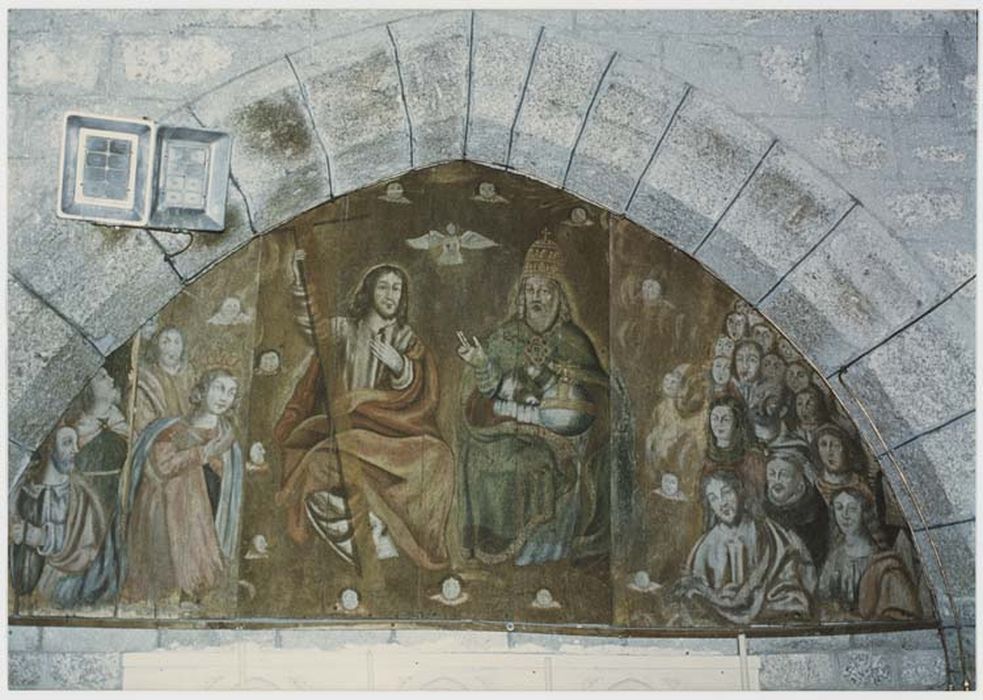 Tableau (panneau peint) : Trinité et Vierge couronnée