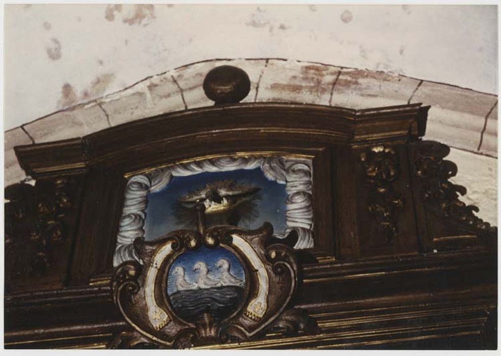 retable, détail du fronton