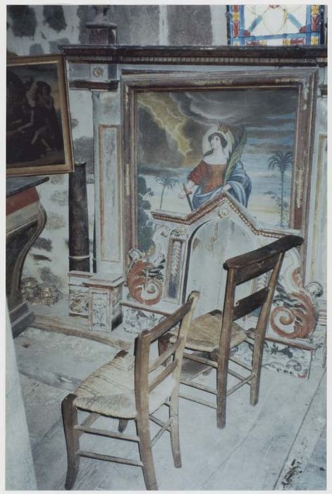 retable de la chapelle latérale sud, et tableau : Sainte Agnès