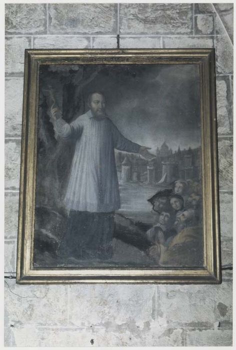 tableau : Saint François de Sales prêchant les missions du Chablais, conversion des habitants