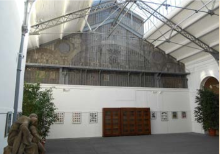 Hôtel Pams de Perpignan : détail de la halle métallique de l'ancienne usine