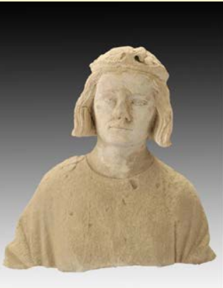 buste masculin représentant un roi, vraisemblablement saint Louis (Louis IX), roi de France