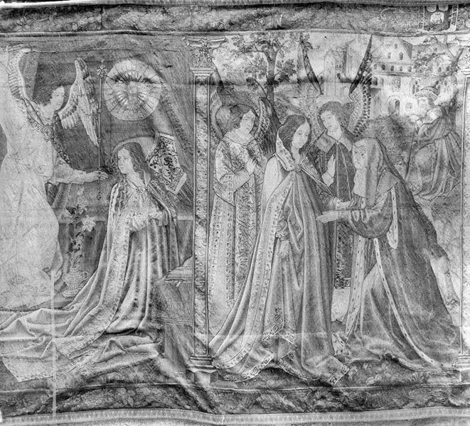 pièce murale : Annonciation (l'), Visitation (la), vue générale