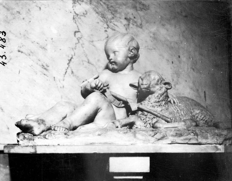 groupe sculpté : saint Jean-Baptiste enfant, vue générale