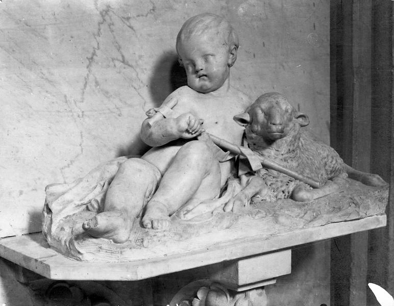 groupe sculpté : saint Jean-Baptiste enfant, vue générale