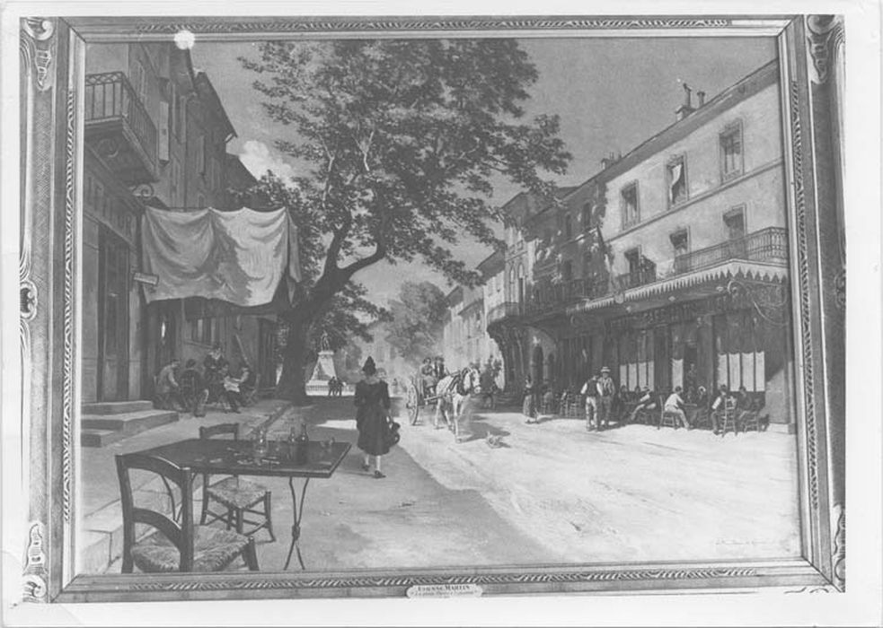 tableau : La place Thiers à Eyguières - © Ministère de la Culture (France), Médiathèque du patrimoine et de la photographie, Tous droits réservés