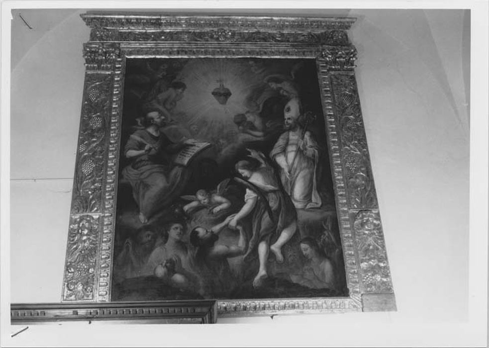 tableau : Sacré-Coeur sauvant les âmes du Purgatoire avec saint Marc et saint Augustin - © Ministère de la Culture (France), Médiathèque du patrimoine et de la photographie, Tous droits réservés