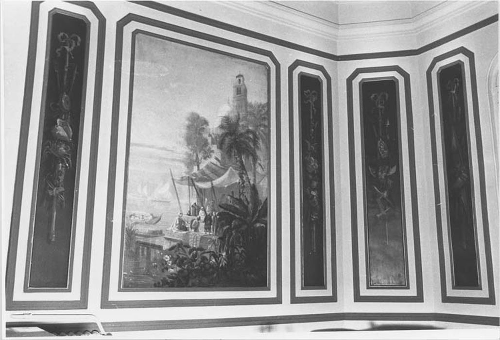 peinture monumentale : Café sur le lac de Tunis (décor intérieur du salon) - © Ministère de la Culture (France), Médiathèque du patrimoine et de la photographie, Tous droits réservés