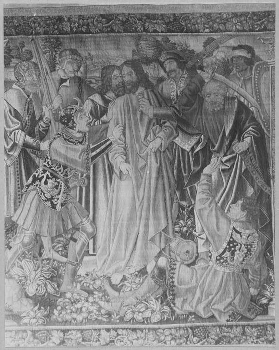 pièce murale : scènes de la vie de la Vierge et du Christ, le Baisers de Judas