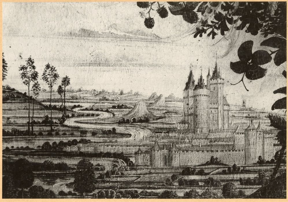 retable (triptyque) : le Buisson ardent, René d'Anjou et Jeanne de Laval, détail