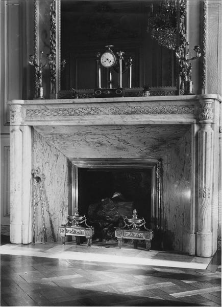 lambris de revêtement déposés et remontés dans un hôtel particulier de Meudon (Hauts-de Seine), cheminée du salon