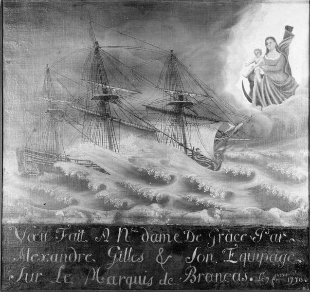 tableau ex-voto d'Alexandre Gilles et de son équipage sur Le Marquis de Brancas